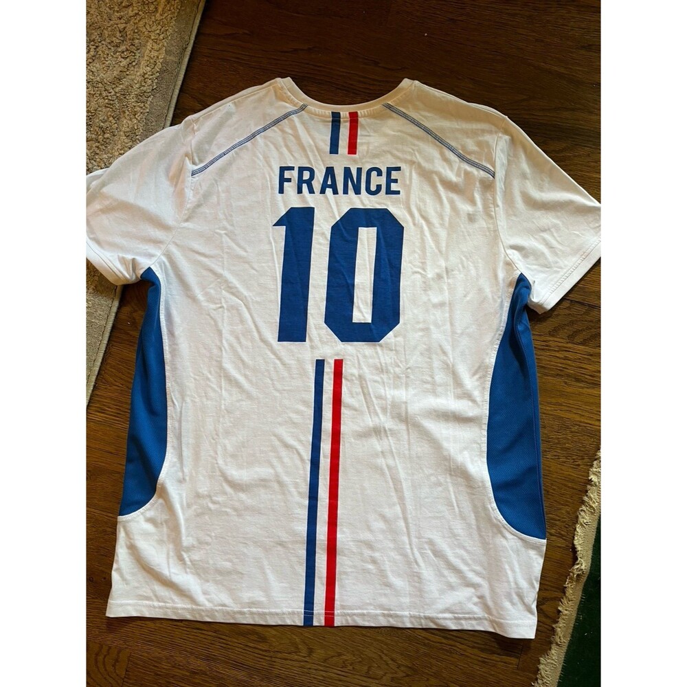 France 10 Zidane World Cup soccer football T Shirt sz XL Men’s